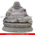 white stone laughing buddha statue